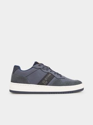 G-Star Men's Brend Leather Denim Navy/Grey Sneakers