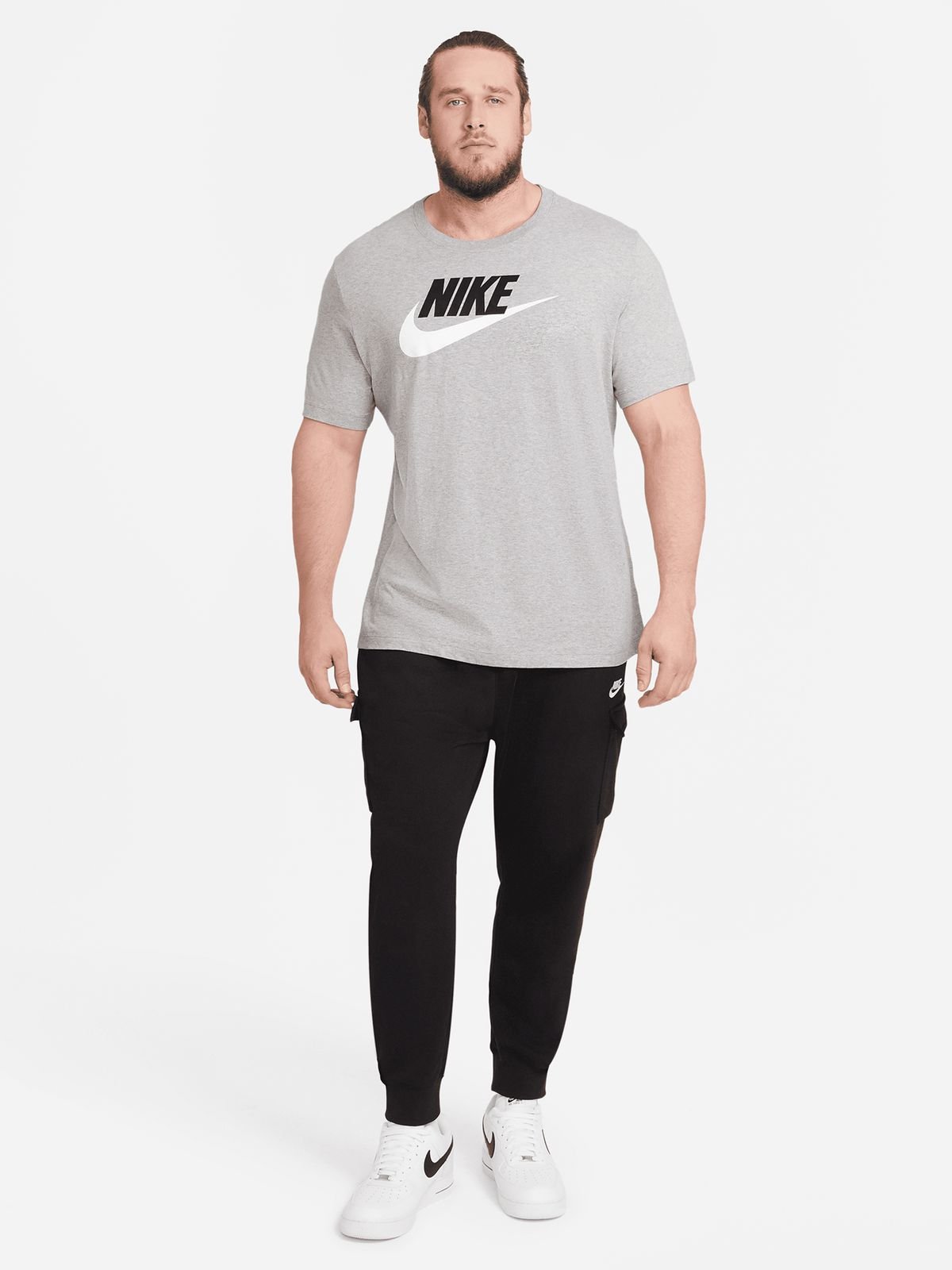 Mens Nike Sportswear Icon Futura Grey Tee - Bash.com