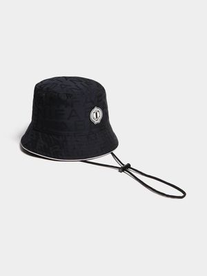 Fabiani Men's Jacquard Navy Monogram Bucket Hat