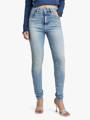 G-Star Women's Kafey Ultra High Blue Skinny Jeans