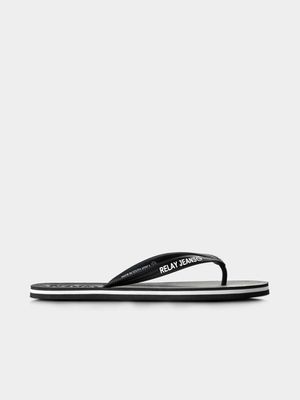 Men's Relay Jeans Black-White Classic Rubber Flip Flop