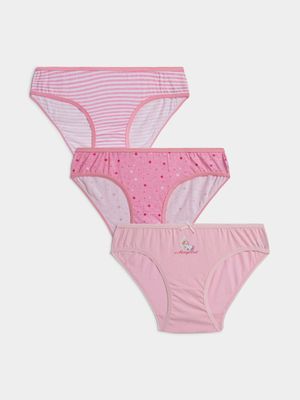 Jet Older Girls Pink 3 Pack Magical Unicorn Bikini