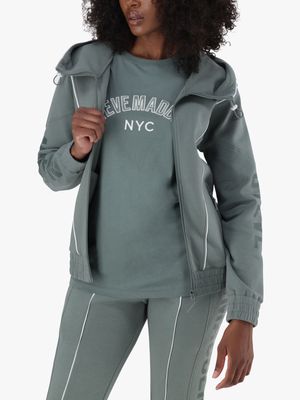 Women's Steve Madden Green Co-ord Samantha Hooded Sweat