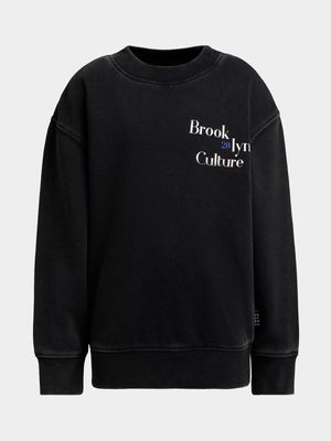 Boys Brooklyn Washed Crew Sweat Top