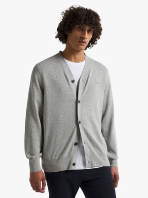 Men's Pringle Grey Kaled Button Down Cardigan