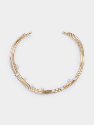 Double Bar Pearl Necklace