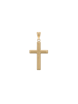 Yellow Gold Men's Plain Cross Pendant off Chain.