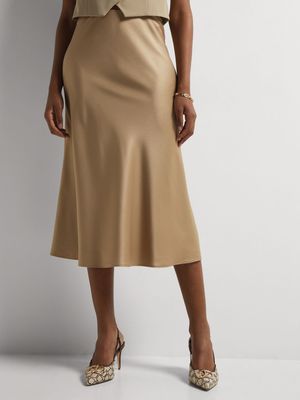 Bias Cut Midi Skirt