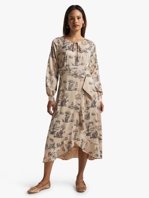 Women's Pringle Beige Brooklyn Printed Maxi Dress