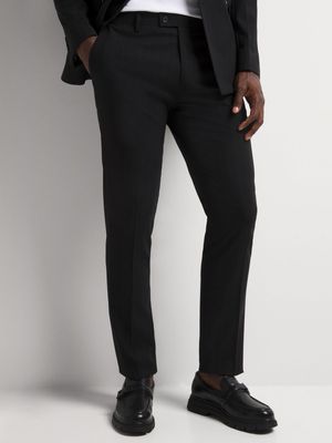 Men's Markham Slim Pinstripe Black Trouser