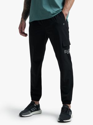 Mens TS Hybrid Cargo Stretch Black Jogger