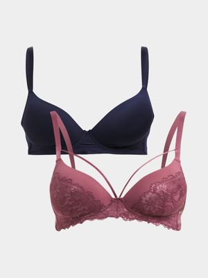 Jet Women's Muave/Navy DD T-Shirt Bra