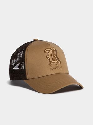 Redbat Unisex Embossed Brown Trucker Cap