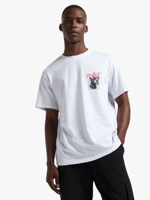 Redbat Men's White Graphic T-Shirt