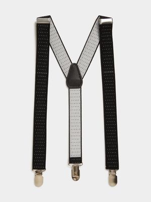 Men's Markham Black/White Dot Contrast Suspenders