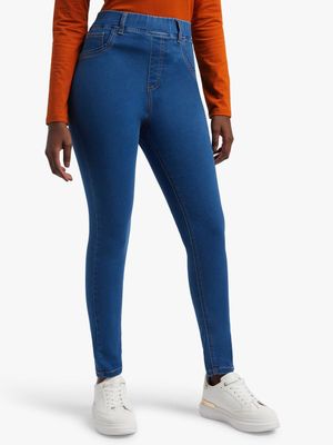 Women's Mid Blue Jeggings