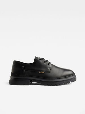 G-Star Men's Millery Derby Black Leather Shoes