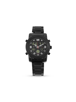 Tempo Mens Black Metal Digital watch