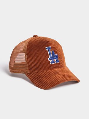 New Era Unisex MLB Corduroy Trucker Rust Cap