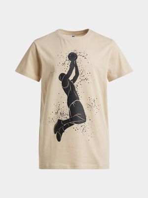 Jet Younger Boys Cream Graphic T-Shirt