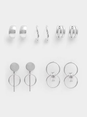 5 Pack Assorted Hoop & Drop Earrings