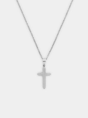 Stainless Steel Indent Cross Pendant