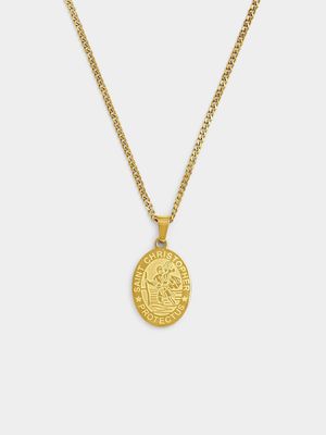 American Swiss Men's Oval St Christopher Pendant