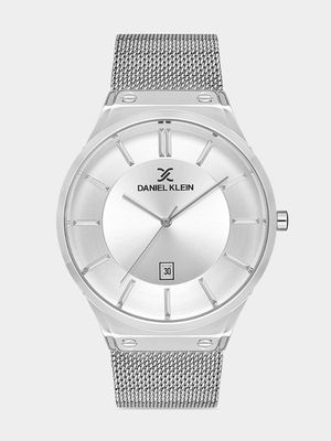 Daniel Klein Silver Plated Mesh Watch