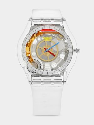 Swatch Clearly Skin Bio-Sourced TPU Strap Watch