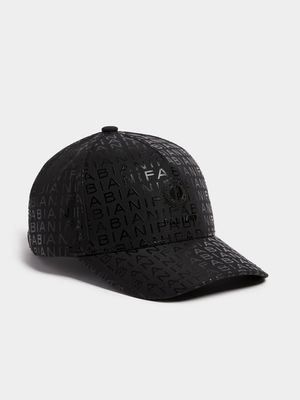 Fabiani Men's Monogram Black Peak Cap