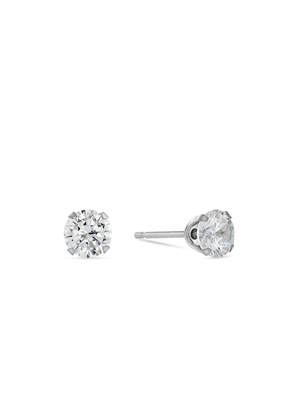 Stainless Steel & Cubic Zirconia Round Stud Earrings