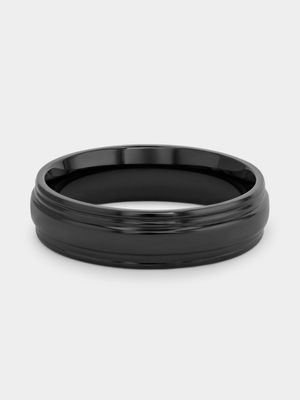 Zirconium Channel Black Ring