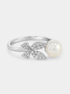 Cheté Sterling Silver Freshwater Pearl Butterfly Ring