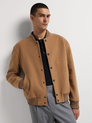 Men's Markham Smart Melton Camel Bomber Jacket