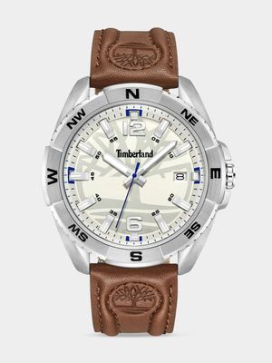 Timberland Millinocket Stainless Steel Beige Dial Brown Leather Watch