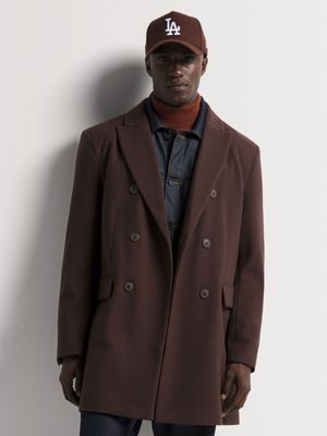 Men's Markham Smart Double Breast Brown Coat