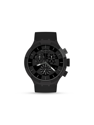 Swatch Checkpoint Black Chronograph Silicone Watch