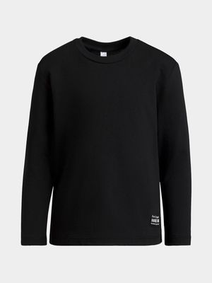 Younger Boy's Black Basic T-Shirt