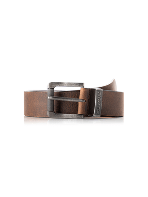 RJ Brown Textured Loop And Roller Leather Belt