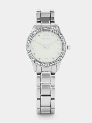 Tempo Women’s Silver Plated Mesh Watch