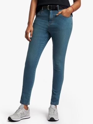 Women's Blue Tea Stain Skinny Jeans