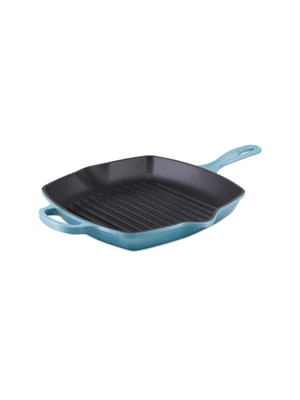 le creuset sign skillet grill square caribbean blue 26cm