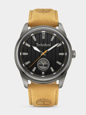 Timberland Northbridge Gunmetal Plated Tan Leather Watch