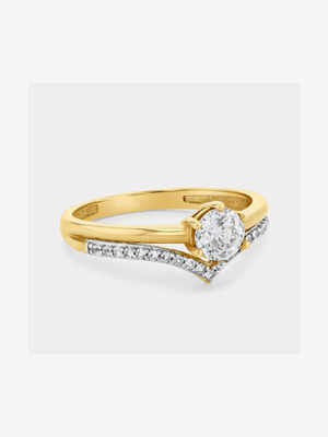 Yellow Gold Cubic Zirconia Solitaire Ring