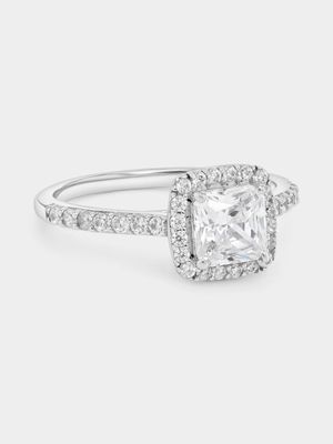 Cheté Sterling Silver Square Cubic Zirconia Solitaire Ring