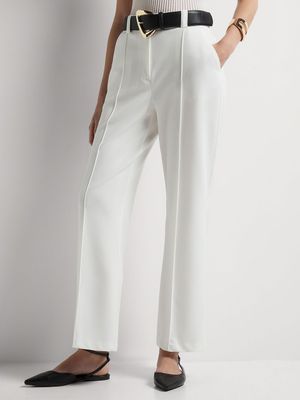 Wide Leg Pintuck Trousers