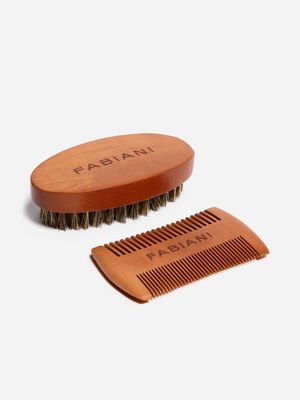 Fabiani Men's Beard Comb & Brush Set