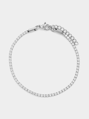 Stainless Steel Cubic Zirconia Tennis Bracelet