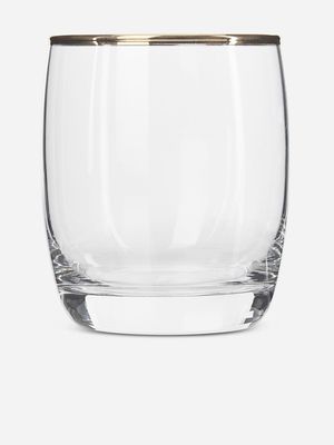 glamour whiskey glass w/gold rim 320ml