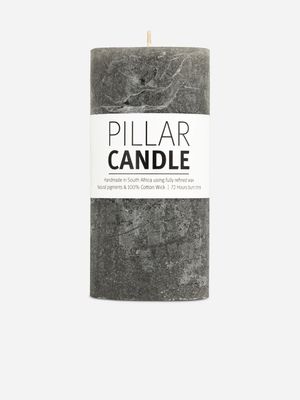 pillar candle rustic anthracite 7.3x15cm